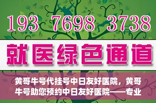 黄哥牛号代挂号中日友好医院，黄哥牛号助您预约中日友好医院——专业代挂号服务