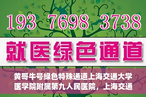 黄哥牛号绿色特殊通道上海交通大学医学院附属第九人民医院，上海交通大学医学院附属第九人民医院开通绿色特殊通道——黄哥牛号服务新篇章