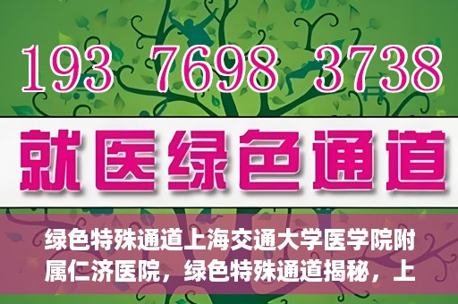绿色特殊通道上海交通大学医学院附属仁济医院，绿色特殊通道揭秘，上海交通大学医学院附属仁济医院的探索与实践