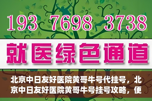 北京中日友好医院黄哥牛号代挂号，北京中日友好医院黄哥牛号挂号攻略，便捷代挂号服务解析