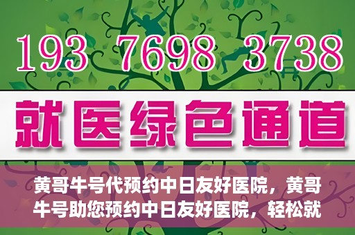 黄哥牛号代预约中日友好医院，黄哥牛号助您预约中日友好医院，轻松就医新体验