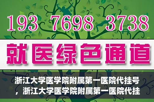 浙江大学医学院附属第一医院代挂号，浙江大学医学院附属第一医院代挂号服务详解