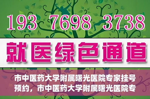 市中医药大学附属曙光医院专家挂号预约，市中医药大学附属曙光医院专家挂号预约攻略，一站式预约服务体验
