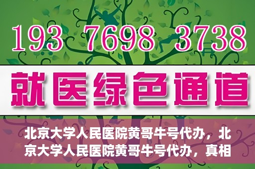 北京大学人民医院黄哥牛号代办，北京大学人民医院黄哥牛号代办，真相揭秘与深度解读