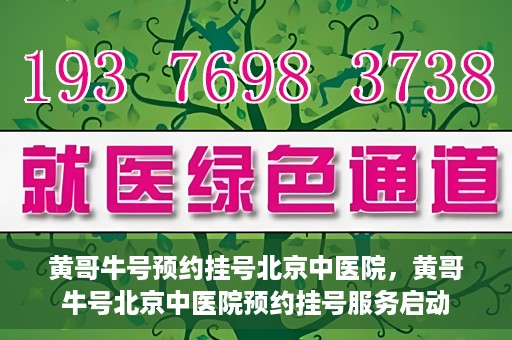 黄哥牛号预约挂号北京中医院，黄哥牛号北京中医院预约挂号服务启动