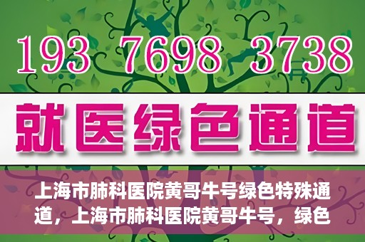 上海市肺科医院黄哥牛号绿色特殊通道，上海市肺科医院黄哥牛号，绿色特殊通道开启健康之门