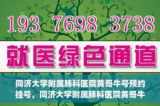 同济大学附属肺科医院黄哥牛号预约挂号，同济大学附属肺科医院黄哥牛预约挂号攻略，轻松预约专家号