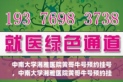中南大学湘雅医院黄哥牛号预约挂号，中南大学湘雅医院黄哥牛号预约挂号攻略，轻松挂号，无忧就医体验