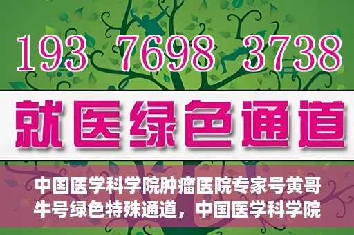 中国医学科学院肿瘤医院专家号黄哥牛号绿色特殊通道，中国医学科学院肿瘤医院专家黄哥牛号，绿色特殊通道助患者快速就医。