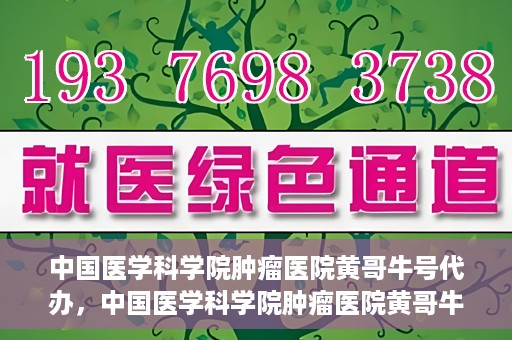 中国医学科学院肿瘤医院黄哥牛号代办，中国医学科学院肿瘤医院黄哥牛号挂号代办服务解析