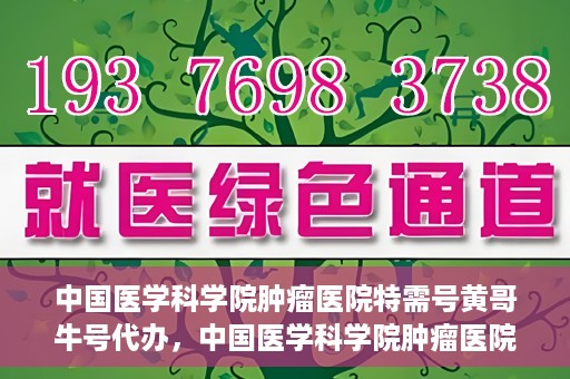 中国医学科学院肿瘤医院特需号黄哥牛号代办，中国医学科学院肿瘤医院特需号黄哥牛号代办服务解析