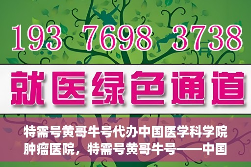 特需号黄哥牛号代办中国医学科学院肿瘤医院，特需号黄哥牛号——中国医学科学院肿瘤医院代办服务详解