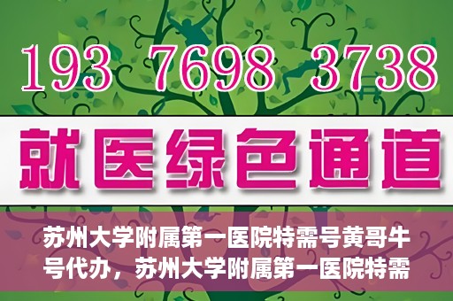 苏州大学附属第一医院特需号黄哥牛号代办，苏州大学附属第一医院特需号黄哥牛号代办服务详解