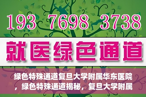 绿色特殊通道复旦大学附属华东医院，绿色特殊通道揭秘，复旦大学附属华东医院的独特之处