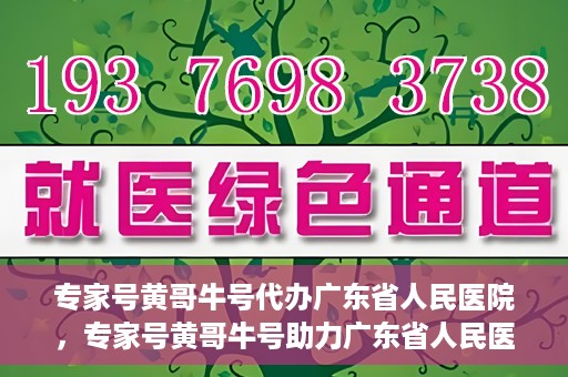 专家号黄哥牛号代办广东省人民医院，专家号黄哥牛号助力广东省人民医院挂号代办服务