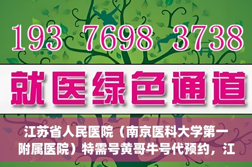 江苏省人民医院（南京医科大学第一附属医院）特需号黄哥牛号代预约，江苏省人民医院特需号黄哥牛预约服务详解