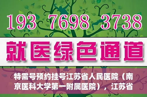 特需号预约挂号江苏省人民医院（南京医科大学第一附属医院），江苏省人民医院特需号预约挂号指南，一站式解决您的就医需求