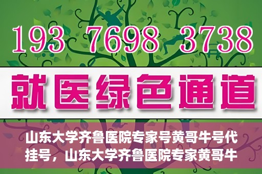 山东大学齐鲁医院专家号黄哥牛号代挂号，山东大学齐鲁医院专家黄哥牛号挂号攻略，专业代挂号服务解析