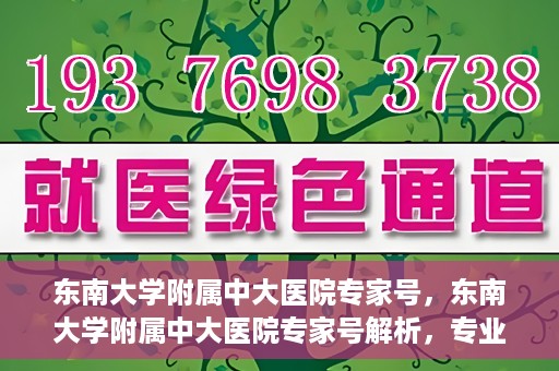 东南大学附属中大医院专家号，东南大学附属中大医院专家号解析，专业医疗团队引领健康之路