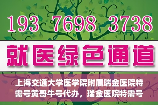 上海交通大学医学院附属瑞金医院特需号黄哥牛号代办，瑞金医院特需号代办专家解析，黄哥牛号背后的故事