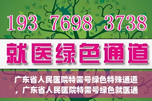 广东省人民医院特需号绿色特殊通道，广东省人民医院特需号绿色就医通道