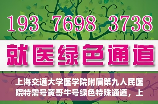 上海交通大学医学院附属第九人民医院特需号黄哥牛号绿色特殊通道，上海交通大学医学院附属第九人民医院特需号黄哥牛号，绿色特殊通道解析