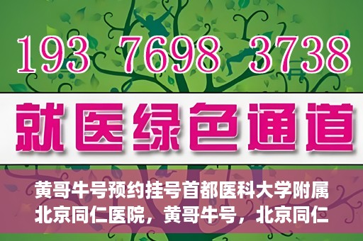 黄哥牛号预约挂号首都医科大学附属北京同仁医院，黄哥牛号，北京同仁医院预约挂号攻略