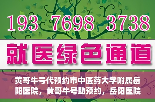 黄哥牛号代预约市中医药大学附属岳阳医院，黄哥牛号助预约，岳阳医院中医魅力体验之旅