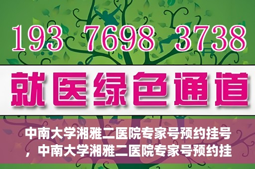 中南大学湘雅二医院专家号预约挂号，中南大学湘雅二医院专家号预约挂号攻略，轻松挂号，无忧就医体验