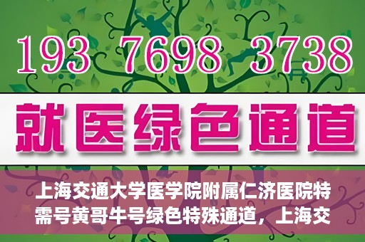 上海交通大学医学院附属仁济医院特需号黄哥牛号绿色特殊通道，上海交通大学医学院附属仁济医院特需号黄哥牛号，绿色特殊通道揭秘
