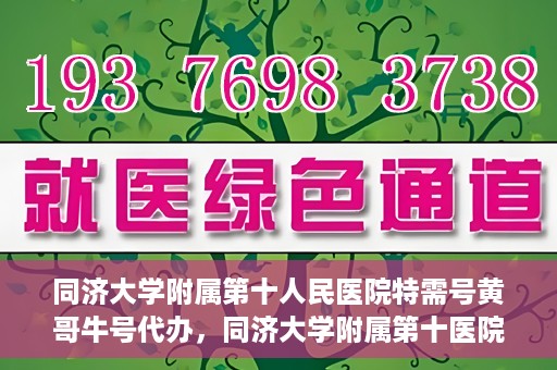 同济大学附属第十人民医院特需号黄哥牛号代办，同济大学附属第十医院特需号专家黄哥牛号预约代办服务解析