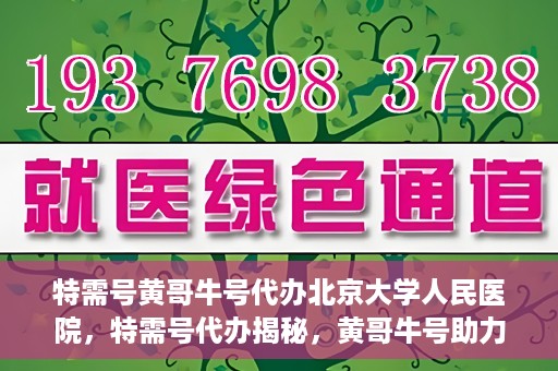 特需号黄哥牛号代办北京大学人民医院，特需号代办揭秘，黄哥牛号助力北京大学人民医院就医流程优化