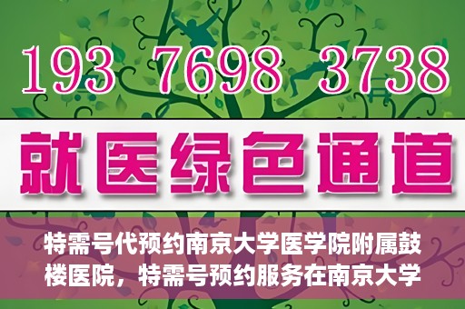 特需号代预约南京大学医学院附属鼓楼医院，特需号预约服务在南京大学医学院附属鼓楼医院的便捷就医体验