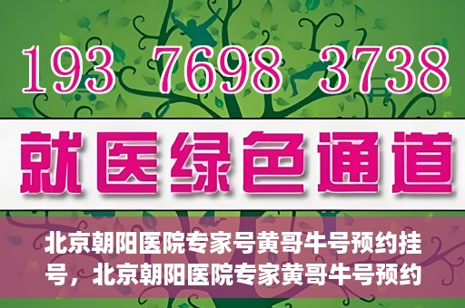 北京朝阳医院专家号黄哥牛号预约挂号，北京朝阳医院专家黄哥牛号预约挂号攻略，专业医疗资源的便捷通道