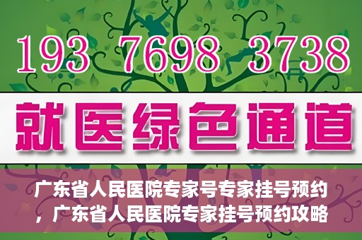 广东省人民医院专家号专家挂号预约，广东省人民医院专家挂号预约攻略，轻松预约专家号