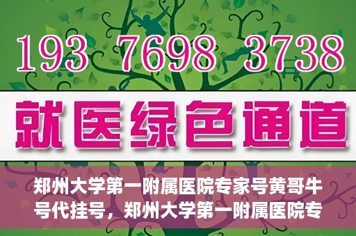 郑州大学第一附属医院专家号黄哥牛号代挂号，郑州大学第一附属医院专家号代挂号揭秘，黄哥牛号预约攻略