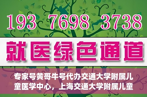 专家号黄哥牛号代办交通大学附属儿童医学中心，上海交通大学附属儿童医学中心专家号代办服务揭秘，黄哥牛号引领医疗新风尚