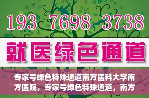 专家号绿色特殊通道南方医科大学南方医院，专家号绿色特殊通道，南方医科大学南方医院的医疗特权与优势解析