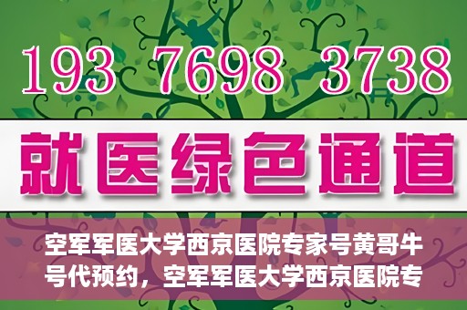 空军军医大学西京医院专家号黄哥牛号代预约，空军军医大学西京医院专家号预约解析，黄哥牛号预约攻略揭秘