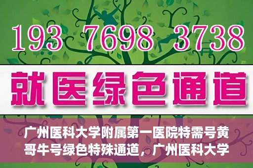 广州医科大学附属第一医院特需号黄哥牛号绿色特殊通道，广州医科大学附属第一医院特需号黄哥牛号，绿色特殊通道的独家揭秘