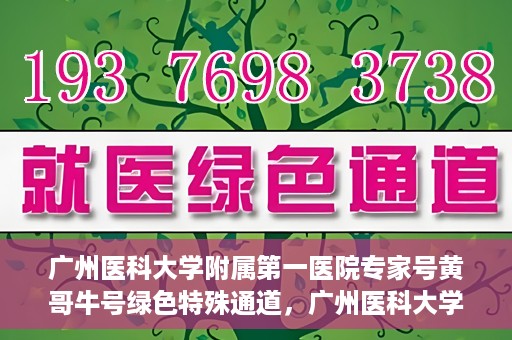 广州医科大学附属第一医院专家号黄哥牛号绿色特殊通道，广州医科大学附属第一医院专家黄哥牛号，绿色特殊通道揭秘