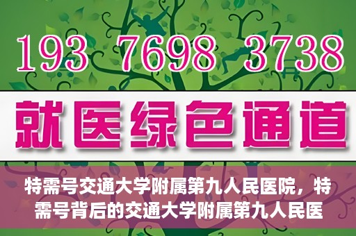 特需号交通大学附属第九人民医院，特需号背后的交通大学附属第九人民医院，医疗技术与服务的卓越融合