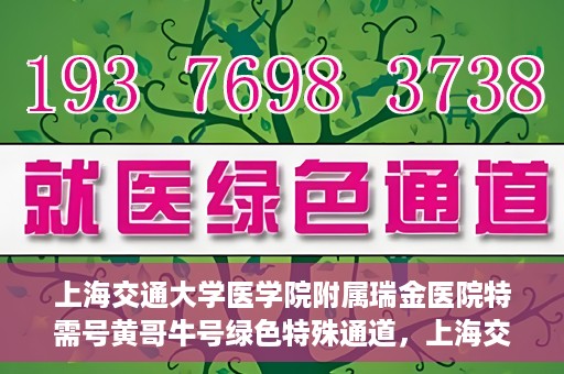上海交通大学医学院附属瑞金医院特需号黄哥牛号绿色特殊通道，上海交通大学医学院附属瑞金医院特需号黄哥牛号，绿色就医通道揭秘