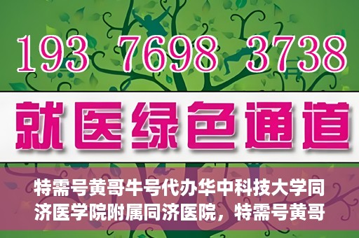 特需号黄哥牛号代办华中科技大学同济医学院附属同济医院，特需号黄哥牛号，同济医院代办服务的探索与实践