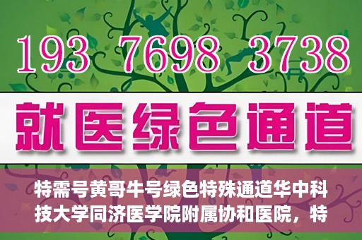 特需号黄哥牛号绿色特殊通道华中科技大学同济医学院附属协和医院，特需号黄哥牛号，华中科技大学同济医学院附属协和医院开辟绿色特殊通道