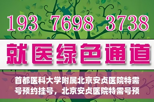 首都医科大学附属北京安贞医院特需号预约挂号，北京安贞医院特需号预约挂号攻略与详解