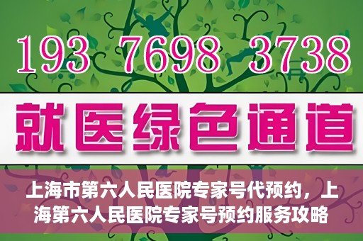 上海市第六人民医院专家号代预约，上海第六人民医院专家号预约服务攻略，便捷代预约体验