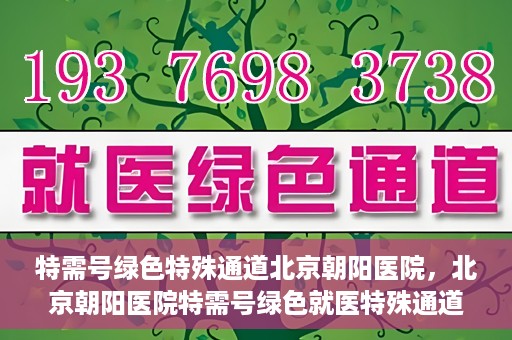 特需号绿色特殊通道北京朝阳医院，北京朝阳医院特需号绿色就医特殊通道