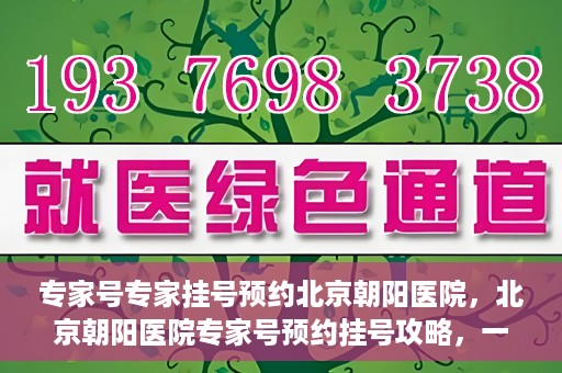 专家号专家挂号预约北京朝阳医院，北京朝阳医院专家号预约挂号攻略，一站式解决您的就医需求