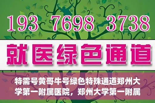 特需号黄哥牛号绿色特殊通道郑州大学第一附属医院，郑州大学第一附属医院特需号黄哥牛号绿色特殊通道揭秘